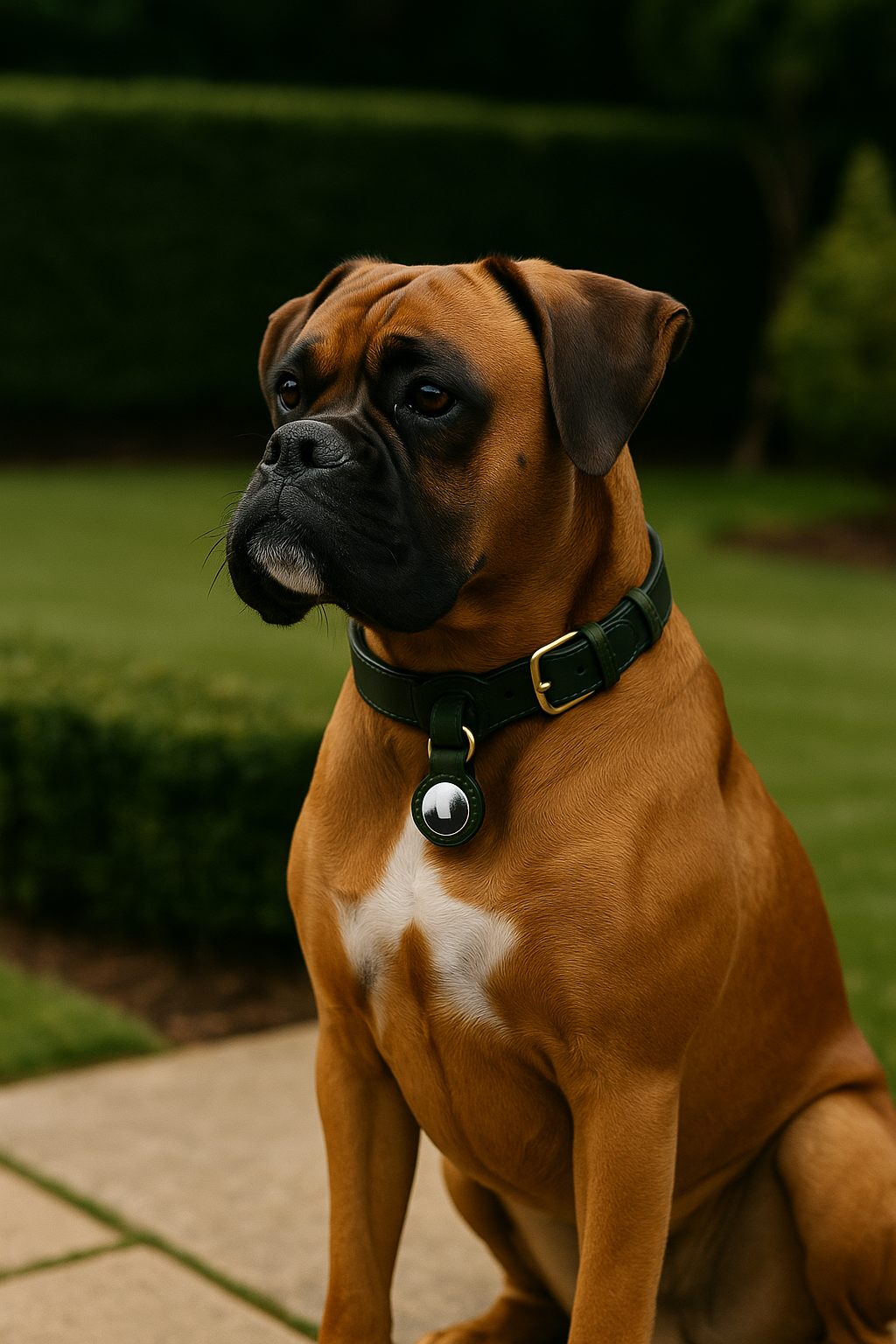Collier Chien AirTag Premium | Cuir Véritable Compatible GPS | AirTag Collier